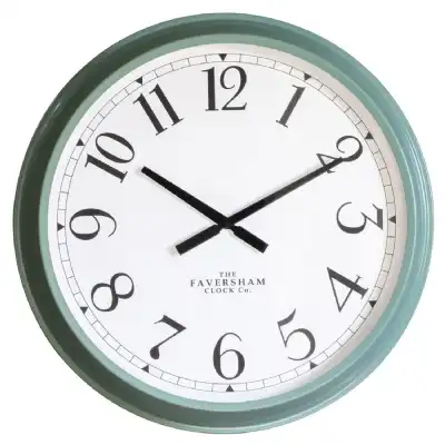 Retro White Dial Teal Green Large Round Wall Clock 68cm