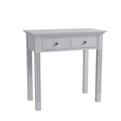 Traditional French Style Wooden Grey Painted 2 Drawer Bedroom Dressing Table 80 x 80cm