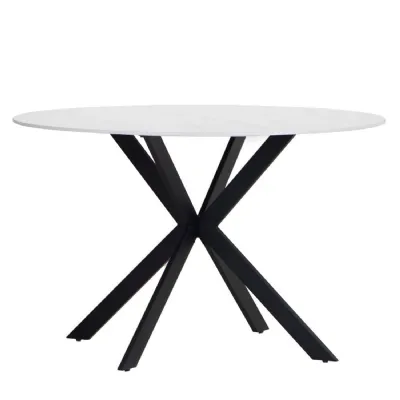 1.2m Round White Sintered Stone Table T4 12RT W