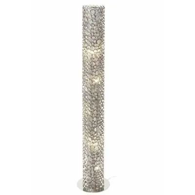 Tall Silver Inner Chains Nickel Column Floor Lamp