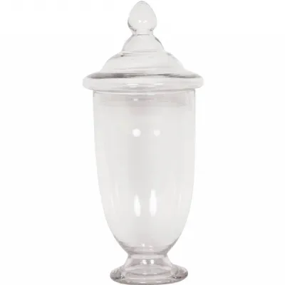 Clear Glass Large Apothecary Decorative Ginger Jar