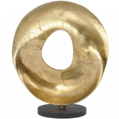 Wave Sculpture In Raw Gold Finish