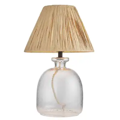 Table Lamp Clear Natural Raffia
