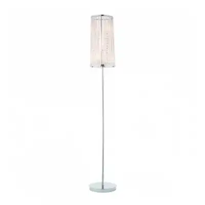 Tall 3 Light Floor Lamp Chrome Plate Clear Crystal Glass Foot Switch