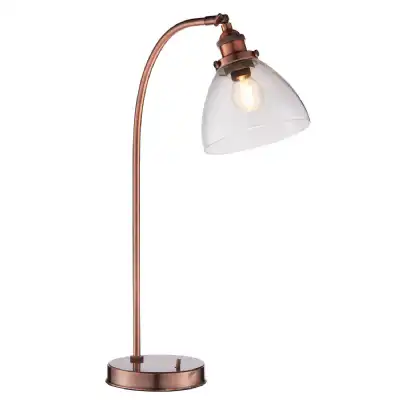 Copper Clear Glass Table Lamp Copper