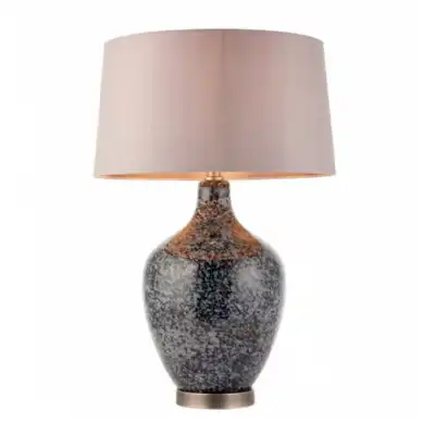 Black Grey Cylindrical Top Table Lamp
