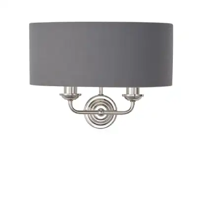 Nickel Highclere 2 Wall Light Nickel And Charcoal