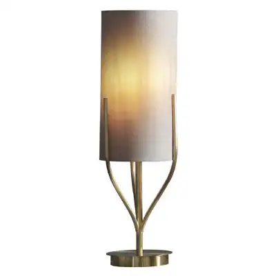 Brushed Gold Metal Twist Round Table Lamp