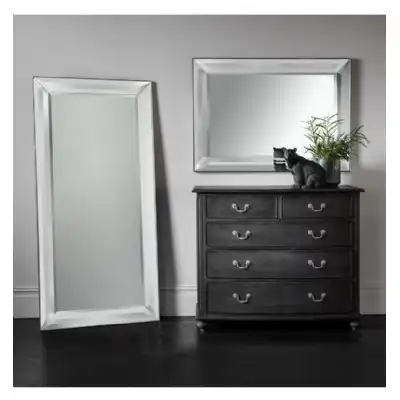 Tall Rectangular Silver Full Length Leaner Mirror