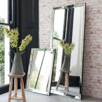 Modern Style Rectangular Glass Bevelled Framed Leaner Bedroom Wall Mirror 61x91.5cm