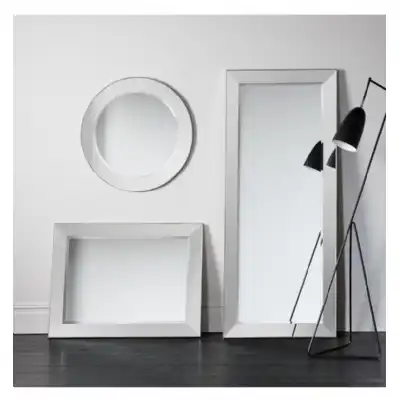 Wide Silver Mirror Framed Rectangular Wall Mirror