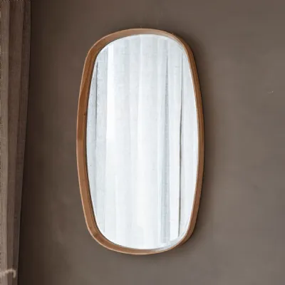 Oak Framed Oval Shaped Wall Mirror