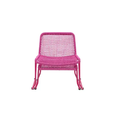 Lounge Chair with Footstool Pink