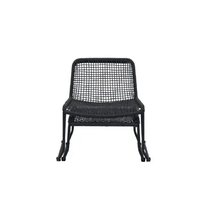 Lounge Chair with Footstool Black
