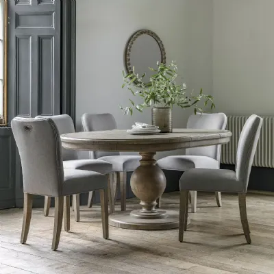 Pine Wood Extending Round Dining Table Natural Finish