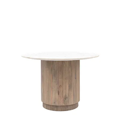 Grey Wash White Round Dining Table