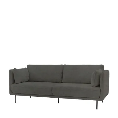 Modern Grey Velvet Large 3 Seater Sofa