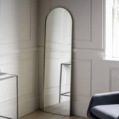 Champagne Thin Arched Wall Mirror