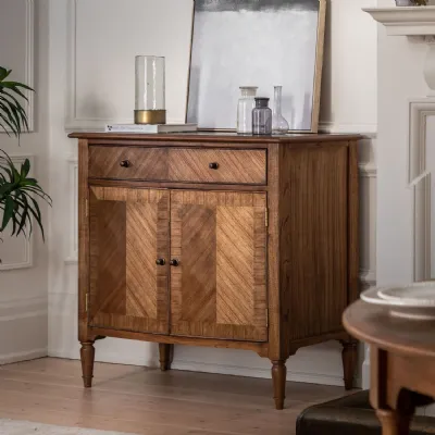 Brown Wooden Small Sideboard with 2 Doors 1 Drawer