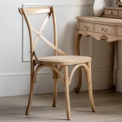 Bistro Oak Natural Dining Chair with Rattan Seat