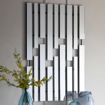 Bevelled Stripe Gap Rectangular Wall Mirror