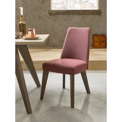 Aged Dark Oak Red Fabric Dining Chair