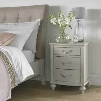 Grey Painted 3 Drawer Bedside Chest