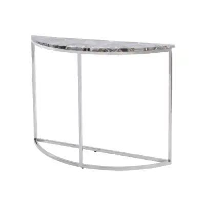 Agate Console Table Polished Metal Frame