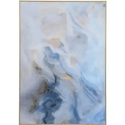 Blue and Gold Marble Large Rectangular Wall Art