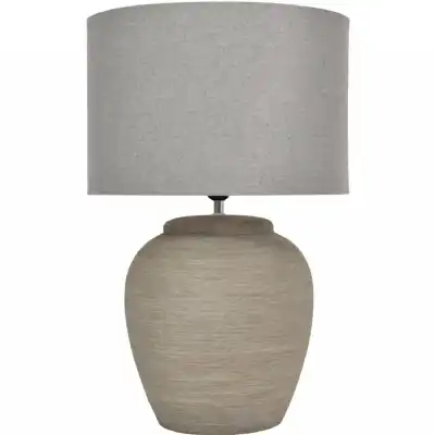Etched Grey Small Ceramic Lamp with Shade E27 60W