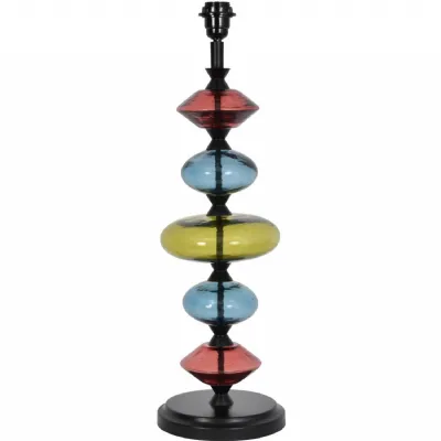 Bubble Designed Multicoloured Glass and Iron Table Lamp