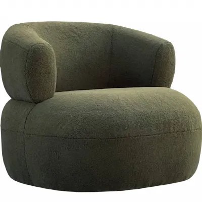 Green Upholstered Boucle Tub Chair