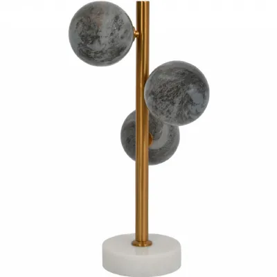 Constellation Galaxy Orbs Table Lamp on White Marble Base