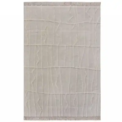 Table Tufted Ivory New Zealand Wool and Cotton Rug