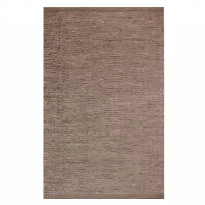 Hand Woven Ivory And Beige Wool Rug
