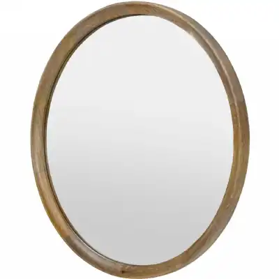 Natural Finish Large 110cm Wooden Frame Wall Mirror