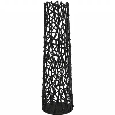 Black Metal Twigs Designed Small Sculpture Floor Vase
