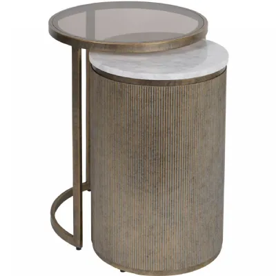 Belvedere Aged Gold Nesting Side Table