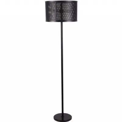 Storm Mesh Black Floor Lamp with Shade
