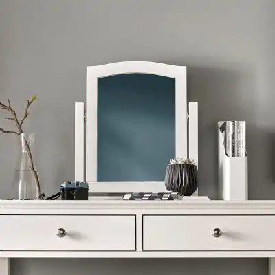 White Painted Rectangular Vanity Mirror