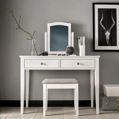 White Painted 2 Drawer Dressing Table