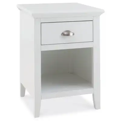 White Painted 1 Drawer Bedside Table
