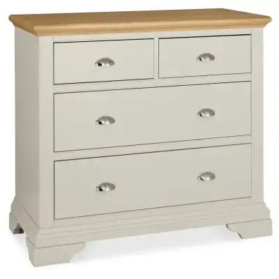 Grey Painted Oak Top 2 Over 2 Chest of 4 Drawers