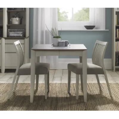 Grey Washed Oak Dining Table Set Grey Low Slat Back Chairs