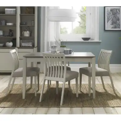 Grey Washed Oak Extending Dining Set 4 Grey Leather Chairs