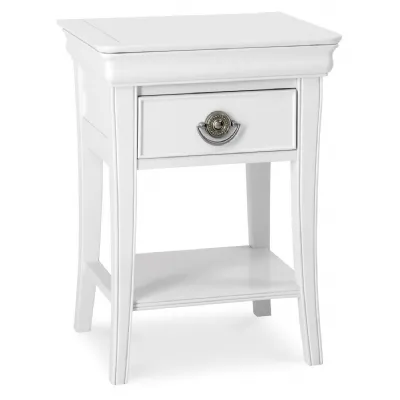 White Painted 1 Drawer Bedside