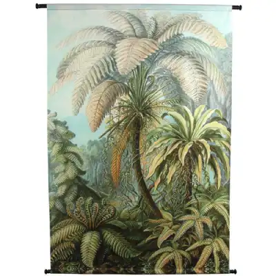 Tropical Jungle Palm Tree Velvet Hanging Wall Art