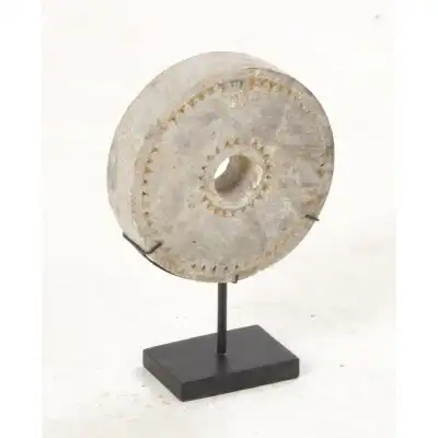 Stone Carved Disc On Stand