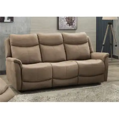 Large Brown Caramel Fabric 3 Seater Sofa