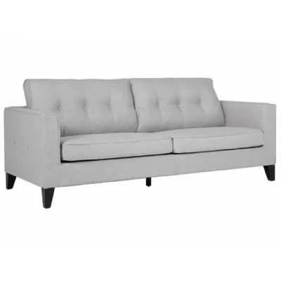 Light Grey Fabric Upholstered 3 Seater Large Sofa with Wenge Finish Wooden Legs
